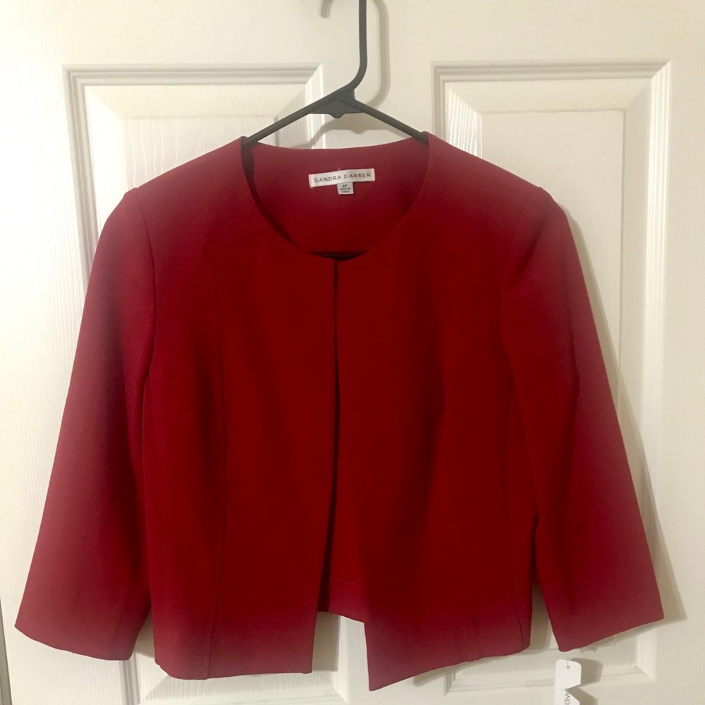 Sandra Darren red elbow jacket